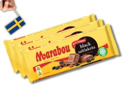 3 Bars of Marabou Black salt Milk Chocolate 100g (3,52 Oz) Swedish mjölk... - $29.90