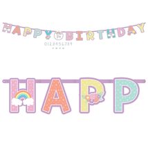 Pastel Unicorn Party Jumbo Add-An-Age Letter Banner Garland Decoration - $11.69