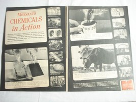 1955 Monsanto Chemicals In Action 2-Page Ad - £7.06 GBP
