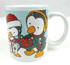 Christmas Penguins With Presents 3.75&quot; Coffee Cup Mug - $6.88