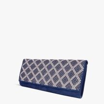 The Nampula Sax Blue Glitter Suede Leather Clutch image 3
