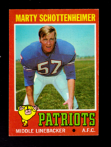 1971 Topps #3 Marty Schottenheimer Patriots Rookie  - £14.13 GBP