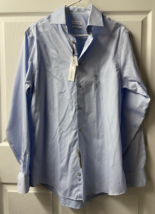 Calvin Klein Long Sleeve Dress Shirt Mens Fitted  15 34/35  Blue Regular Fit nwt - £15.04 GBP