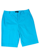 Talbots Shorts Women&#39;s 10 Perfect Bermuda Chino Cotton Stretch Travel Turquoise  - £18.09 GBP