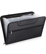 Expanding File Folder With Portable-Handle Document Organizer Briefcase NEW - £29.09 GBP