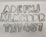 Random Letters &amp; Numbers 3 inch Metal Cookie Cutters Alphabet Cake Decor... - $9.64