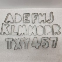 Random Letters &amp; Numbers 3 inch Metal Cookie Cutters Alphabet Cake Decor... - $9.64