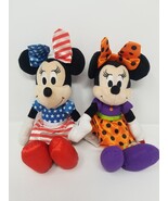 Lot Of 2 Minnie Mouse Plush U.S.A. American Flag Halloween Pre-owned Disney - $1,909.38 MXN