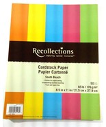 RECOLLECTIONS CARDSTOCK  Paper - SOUTH BEACH - 8 1/2&quot; x 11&quot; 50 Sheets 65 lb - £6.83 GBP