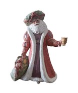 Vintage 90&#39;s Old World Ceramic Santa Claus Bag Of Toys Figurine Hand Pai... - $22.00