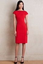 Nwt Anthropologie Evangeline Red Sheath Dress By Maeve 2 - £55.74 GBP