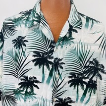 Luxury Hawaiian Aloha 3 XL Shirt Palm Trees Leaves Design In Italy Tropical - £39.95 GBP