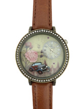 Watch Women MISS KEKE 3D World Road Trip Bronze Gold Tone with Brown Band $50 - £28.46 GBP