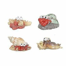 Ebros Starfish Octopus and Hermit Crabs Small Miniature Figurines Set of 4 - £17.53 GBP