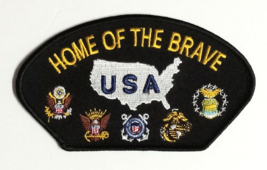 Home of the Brave Military USA Eagles Insignias Army Embroidered 5&quot;w Pat... - £8.00 GBP