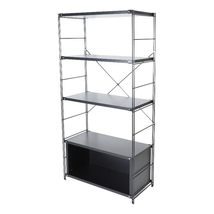 LeisureMod Modern 4-Shelves Etagere Bookcase with Black Powder-Coated St... - $222.27