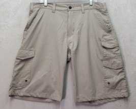 Iron Co. Cargo Shorts Men&#39;s Size 36 Tan Medium Wash Polyester Pockets Flat Front - £17.99 GBP