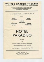 Hotel Paradiso Program Winter Garden London England Alec Guinness Irene ... - £10.85 GBP