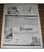 1917 PRINT AD~TUXEDO PIPE TOBACCO COOKING THANKSGIVING TURKEY OLD KITCHEN - £13.12 GBP