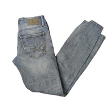 BKE Carter Men’s Bootleg Cotton Stretch Distressed Blue Denim Jeans 28R - £12.86 GBP