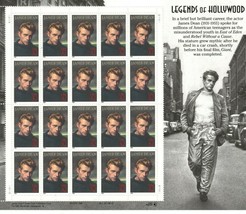 1 Sheet Of 20 Legends Of Hollywood James D EAN Rare Us Postal Stamps - £15.45 GBP