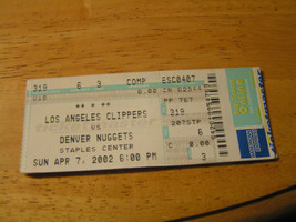NBA Lot Of 4 LA Clippers Vs. Denver Nuggets 4/7/2002 Ticketmaster Tickets - £3.10 GBP