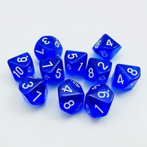 Bescon Polyhedral 10 Sides Dice With Number 1-10, Blue Transparent 10 Sided Dice - £13.32 GBP