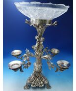 Silverplate Epergne with Cut Crystal Bowl Children in Forest c.1880 (#5580) - €2.601,45 EUR