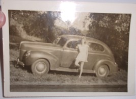 Violet Bos Posing With Her Car Snapshot Photo 1950 - £5.47 GBP