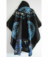Llama Poncho with Hood | Soft and Comfortable Wool | Navajo Design | Han... - $69.90