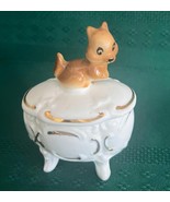 Vintage Enesco Mini Bone China Trinket Dish w Squirrel Lid on 4 Legs Gil... - $224.48 MXN