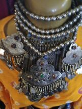 FABULOUS VINTAGE DELUXE TURKOMEN MEDALLION SILVER CHOKER  - $188.09