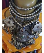 FABULOUS VINTAGE DELUXE TURKOMEN MEDALLION SILVER CHOKER  - $265.23 CAD