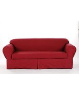 All Cotton Brushed Twill 2-piece Round arm Loveseat Slipcover Cover Soli... - $101.69 CAD