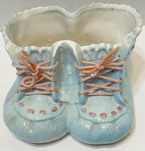 Vintage Inarco Planter Blue Baby Booties Shoes Bows Vase E3598 Japan 3&quot;x... - £13.02 GBP