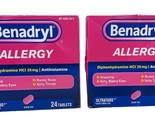 Benadryl Ultratabs Antihistamine Allergy Relief 24 Tablets Exp 08/2024 P... - £12.32 GBP