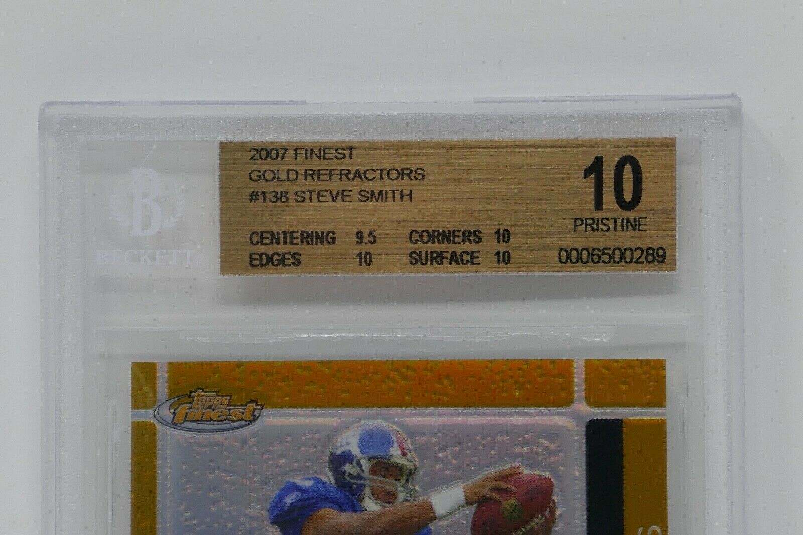2007 Finest Gold Refractors #138 Steve Smith/50 Rookie Beckett 10 PRISTINE Item image 3