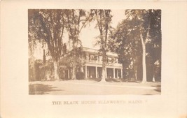 ELLSWORTH MAINE THE BLACK HOUSE~FACADE REAL PHOTO POSTCARD 1910-20s - $8.50