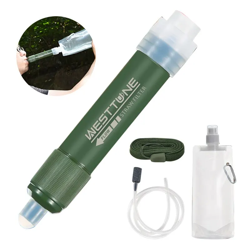 Outdoor Mini Filter Straw Set TUP Carbon Fiber Camping Purification Water - £10.88 GBP+