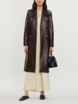 THEORY Womens Leather Coat Jkt Solid Brown Size US 0 I100406 - £647.19 GBP