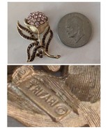 Vintage Trifari Alfred Philippe Pierre Rose Or Ton Hortensia Fleur Broche - €475,88 EUR