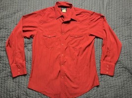 Wrangler Long Sleeve Pearl Snap Western Shirt Men’s Large Ruby Red 75740WN - £15.48 GBP