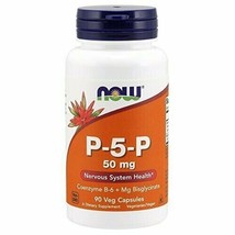 NOW Supplements, P-5-P 50 mg with Coenzyme B-6 + Mg Bisglycinate, 90 Veg Caps... - £15.42 GBP