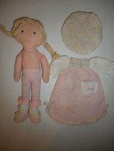 Knickerbocker 1970 12&quot; Cloth Doll Holly Hobbie Friend Carrie w Original Outfit - £11.80 GBP