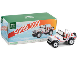 1973 Jeep CJ-5 Super Jeep White w Red Blue Graphics Artisan Collection Series 1/ - £60.38 GBP