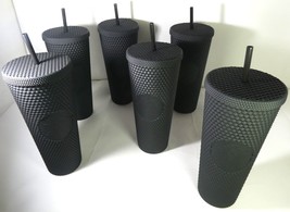 Starbucks 6 Tumbler Coffee Cold Cup 24oz Studded Matte Black,Halloween Party,New - £991.51 GBP