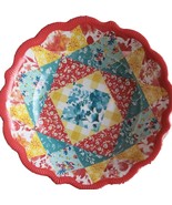 Four (4) Pioneer Woman ~ Coral Quilted Patchwork ~ 8.8&quot; ~ Melamine Dinne... - $599.90 MXN