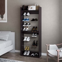 FM FURNITURE Oak Springs Tall Shoe Rack, Metal Rails, Wengue - Organize! - €124,05 EUR