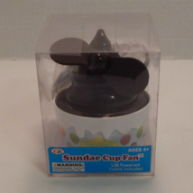 Cyber Kidz Portable USB Powered Novelty Sundae Cup Mini Fan Desktop 4&quot; Tall - £6.34 GBP