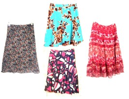 Sz Small 6-8 ~ George Knee-length Floral &amp; Geometric Print A-Line Skirts - £17.98 GBP+